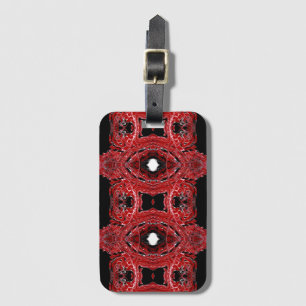 Labyrinthine Red Abstract Acrylic Fluid Art Luggage Tag
