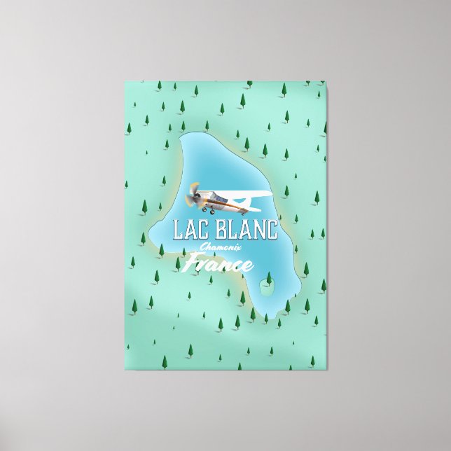 Lac Blanc,Chamonix, france map Canvas Print (Front)