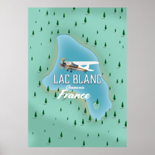 Lac Blanc,Chamonix, france map Poster