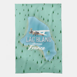 Lac Blanc,Chamonix, france map Tea Towel