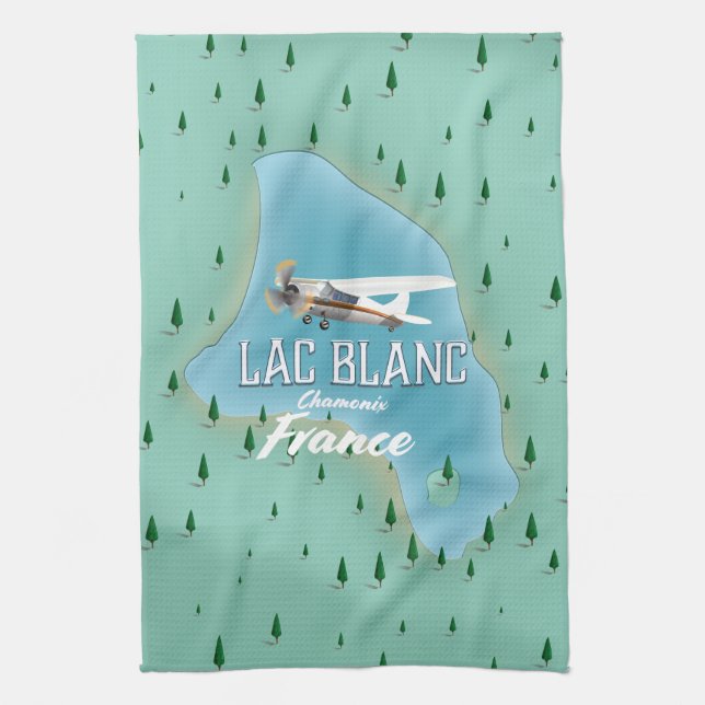 Lac Blanc,Chamonix, france map Tea Towel (Vertical)