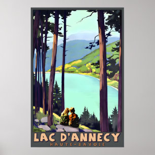 Lac D'Annecy Haute Savoie France Travel Poster Art