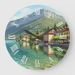 Lac D'Annecy Lake Annecy France Large Clock
