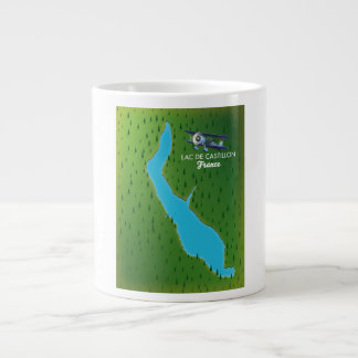 Lac de Castillon France map Large Coffee Mug