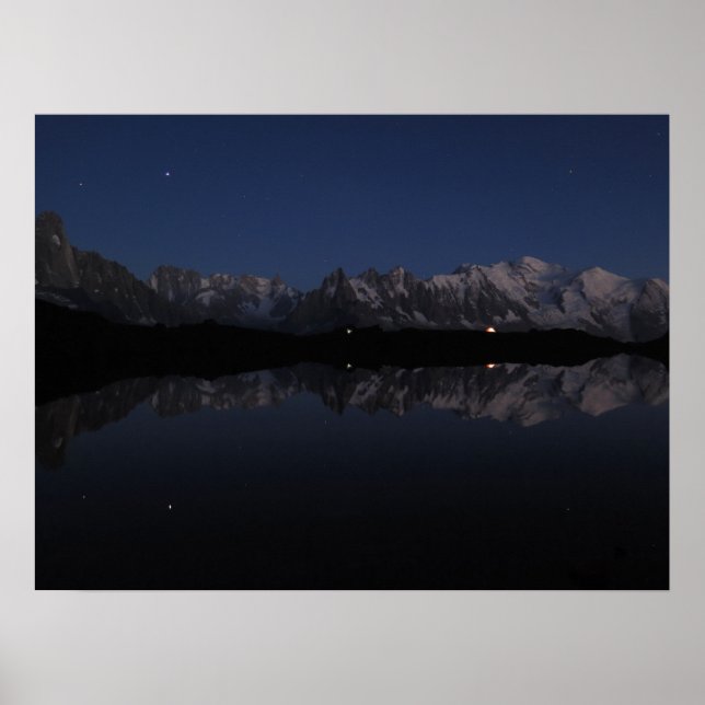 Lac de Cheserys by night French Alps Poster (Front)