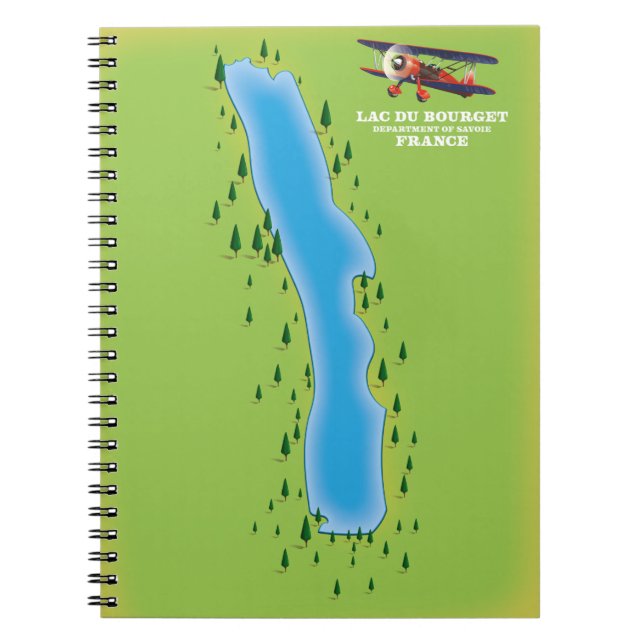 Lac du Bourget,france, map. Notebook (Front)