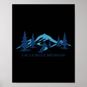 Lac La Belle Michigan Ski Resort Skiing Skier  Poster
