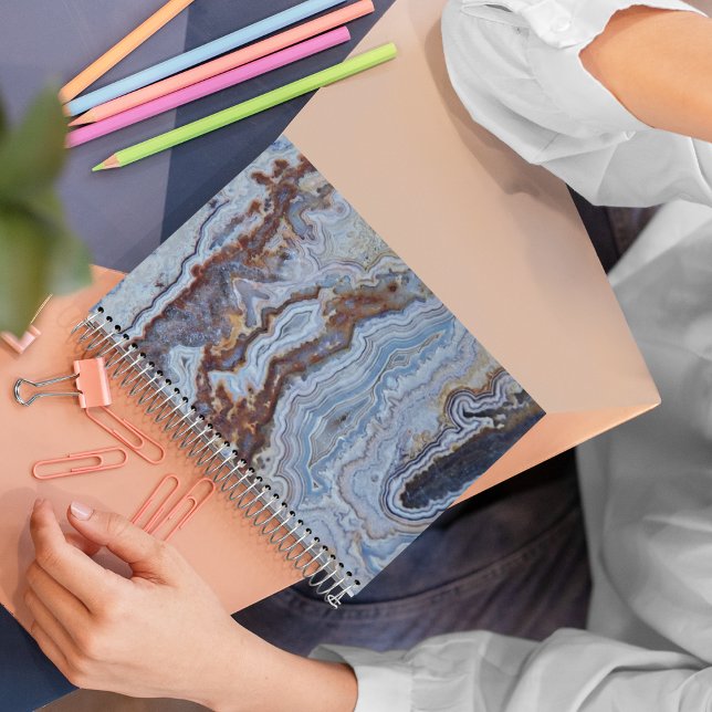 Lace Agate Rock Pattern Notebook (In Situ)