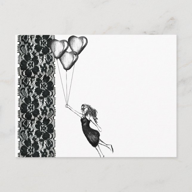 Lace and Balloons Postcard (Front)