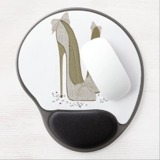 Lace and Bows Stiletto Shoe Art Gel Mousepad Gel Mouse Mat