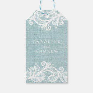 Lace and Burlap Wedding Gift Tags