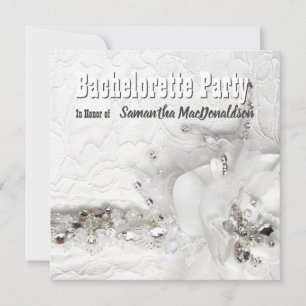Lace and diamante dress bachelorette party invitation