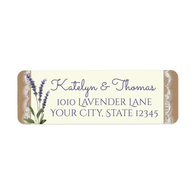 Lace and Lavender Address (Front)