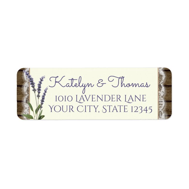 Lace and Lavender Barn Wood Address (Front)