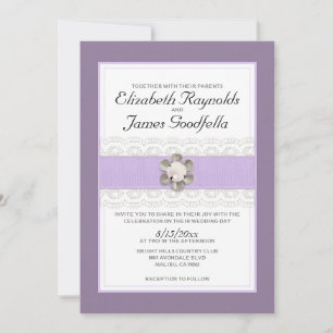 Lace and Pearl Wedding Invitations