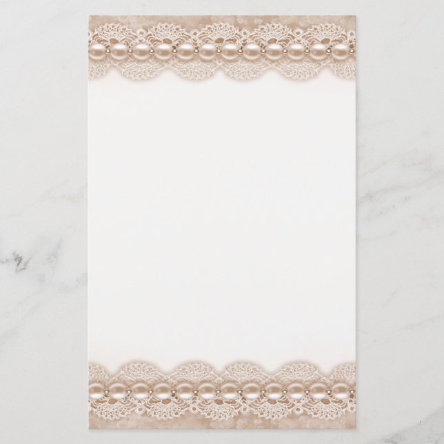 Lace and pearls texture Letterhead (Front)