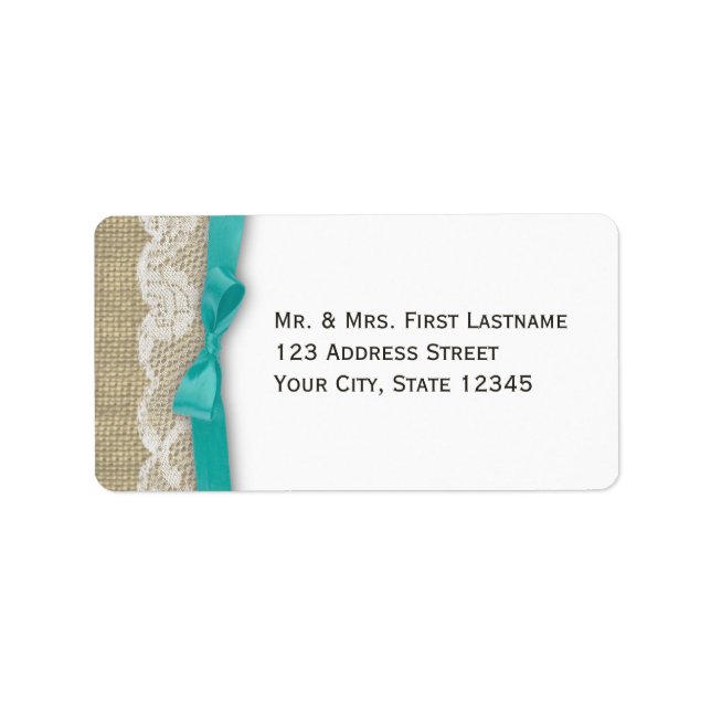 Lace and Ribbon Aqua Label (Front)