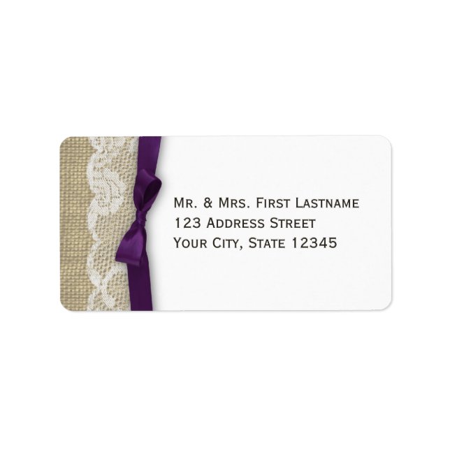 Lace and Ribbon Dark Purple Label (Front)