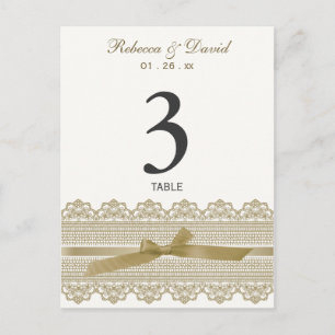 Lace and Ribbon table numbers Postcard