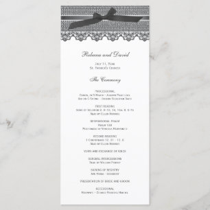 Lace and Ribbon wedding programs Programme