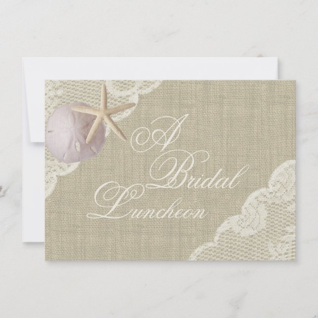 Lace and Starfish Bridal Luncheon Invitation (Front)
