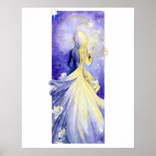 Lace and White Roses Poster