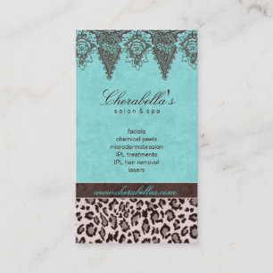 Lace Animal Pattern Hair Salon Leopard Vintage Appointment Card