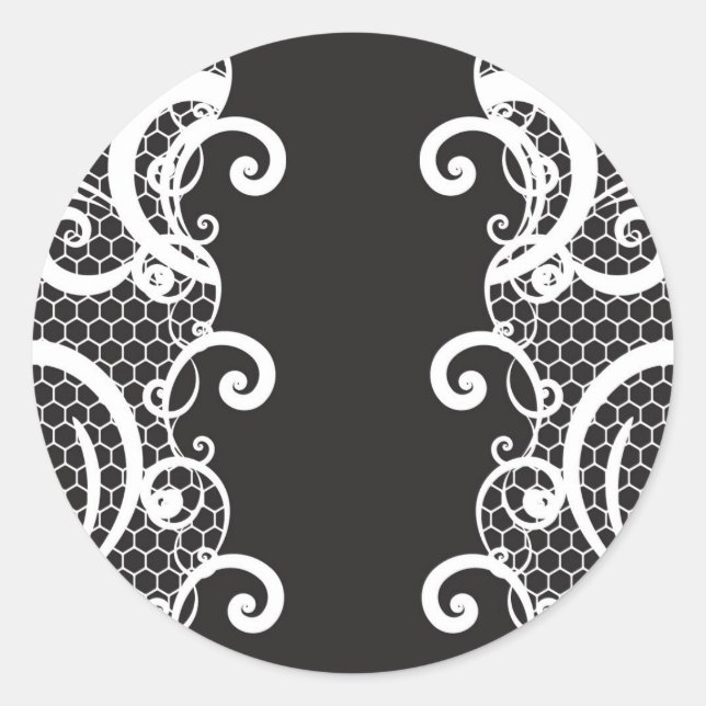 Lace background 1 classic round sticker (Front)