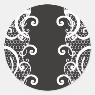 Lace background 1 classic round sticker