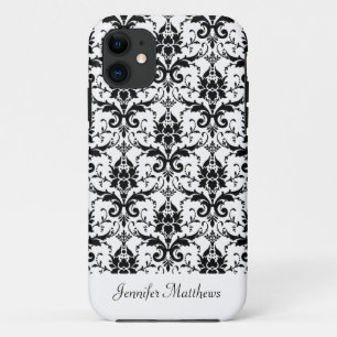 Lace Black White Damask Pattern iphone 5 Case