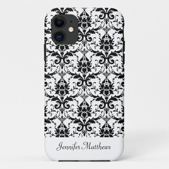 Lace Black White Damask Pattern iphone 5 Case (Back)