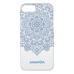 Lace  blue metallic Intricate Mandala iPhone 8/7 Case