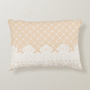 Lace Border Decorative Cushion