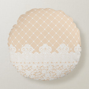 Lace Border Round Cushion