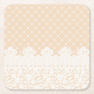 Lace Border Square Paper Coaster