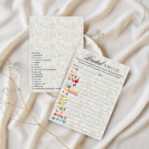 Lace Bridal Emoji Answers Included Pictionary Game Invitation