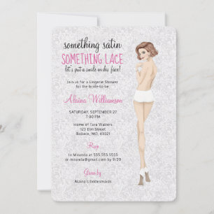 Lace Bride in Panties Lingerie Shower Invitation