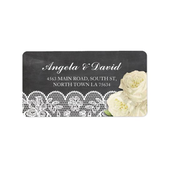 Lace Chalk Floral Rustic Elegant Address Labels