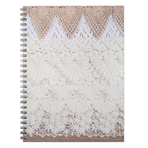 Lace cloth background and texture notebook