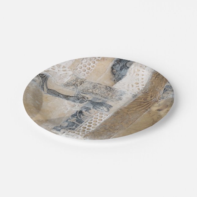 Lace Collage I Paper Plate (Angled)