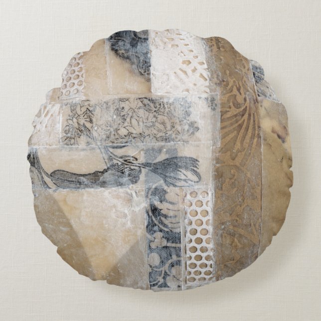 Lace Collage I Round Cushion (Front)