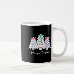 Lace Coquette Bow Merry Christmas Tree Cute Xmas H Coffee Mug