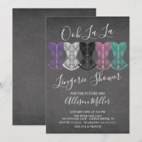 Lace Corset Lingerie Bridal Shower Invitation