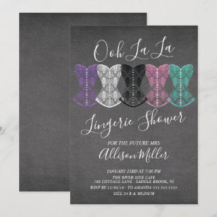 Lace Corset Lingerie Bridal Shower Invitation