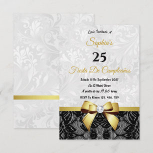 Lace & Damask Birthday Invitation