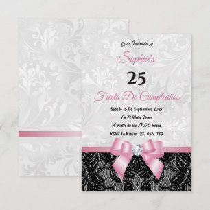 Lace & Damask Birthday Invitation