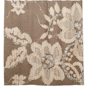 Lace Delicacy: White Fabric Artistry Shower Curtain