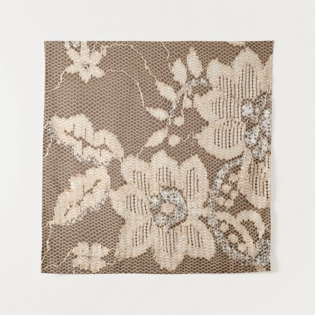 Lace Delicacy: White Fabric Artistry Tapestry (Front)