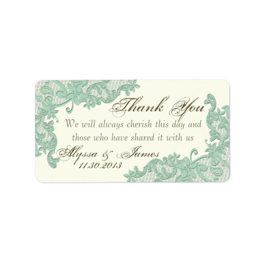 Lace Design Thank You Address Label