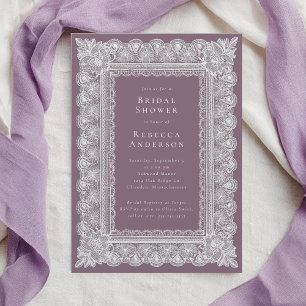 Lace Doily Blush Purple Elegant Bridal Shower Invitation